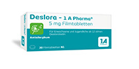 DESLORA-1A Pharma 5 mg film kaplı tablet, 20 adet