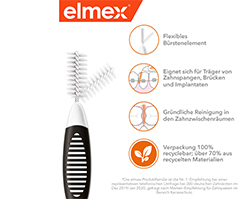 ELMEX Diş arası fırçaları ISO 8 numara 1,5 mm siyah, 8 adet