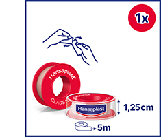 HANSAPLAST Klasik 1,25 cm x 5 m sabitleme alçısı, 1 adet