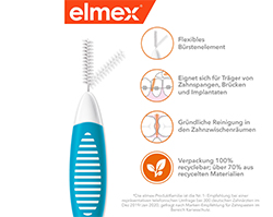ELMEX Diş arası fırçaları ISO boyut 3 0,6 mm mavi, 8 adet