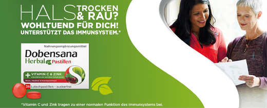 DOBENSANA Bitkisel Kiraz Aromalı Vit.C & Çinko Pastil, 36 adet