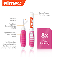 ELMEX Diş arası fırçaları ISO boyut 0 0,4 mm pembe, 8 adet