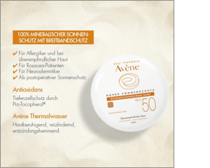 AVENE Kompakt güneş kremi SPF 50 kum, 10 g