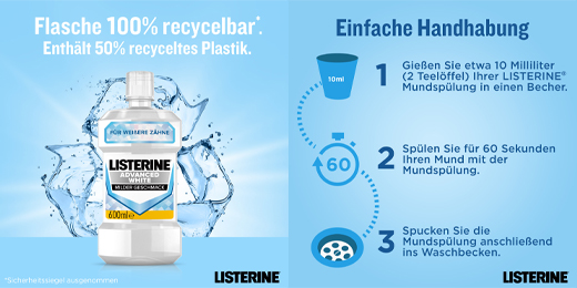 LISTERINE Gelişmiş beyaz Mundspülung, 600 ml