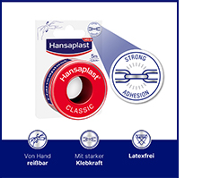 HANSAPLAST Klasik 2,5 cm x 5 m sabitleme alçısı, 1 adet