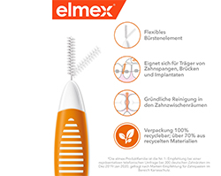 ELMEX Diş arası fırçaları ISO boyut 1 0,45 mm turuncu, 8 adet