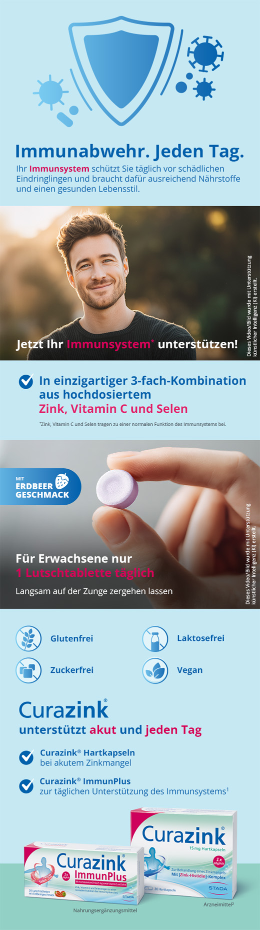 CURAZINK ImmunPlus pastilleri, 50 adet