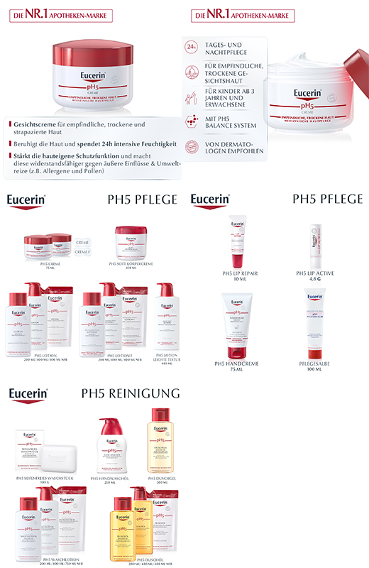 EUCERIN pH5 hassas ciltler için krem, 75 ml