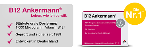 B12 ANKERMANN kaplı tabletler, 50 adet