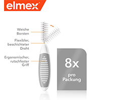ELMEX Diş arası fırçaları ISO 7 numara 1,3 mm gri, 8 adet