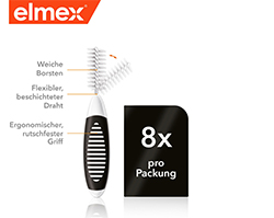 ELMEX Diş arası fırçaları ISO 8 numara 1,5 mm siyah, 8 adet