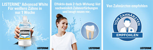 LISTERINE Gelişmiş beyaz Mundspülung, 600 ml