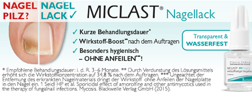 MICLAST 80 mg/g aktif bileşen içeren tırnak cilası, 2X3 ml