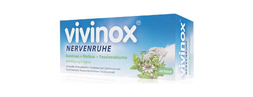 VIVINOX Gergin Dinlenme Baldr.+Mel.+Tutku.Sakinleştirici.Drag., 40 St