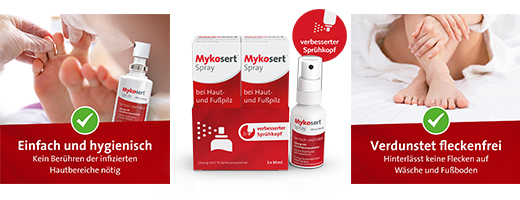 MYKOSERT Cilt ve ayak mantarı için sprey, 30 ml