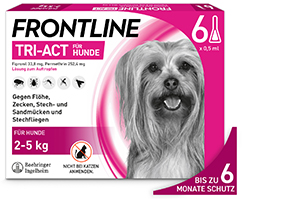 FRONTLINE 2-5 kg köpeklere damlatılacak Tri-Act solüsyonu, 6 adet