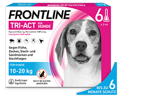 FRONTLINE 10-20 kg köpeklere damlatılacak Tri-Act solüsyonu, 6 adet