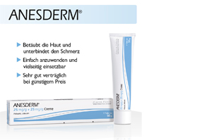 ANESDERM 25 mg/g + 25 mg/g krem + 2 flaster, 5 g