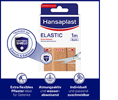 HANSAPLAST Elastik plasterler 6 cmx1 m, 1 adet