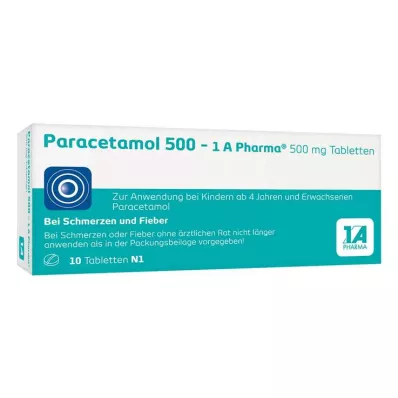 PARACETAMOL 500-1A İlaç Tabletleri, 10 adet