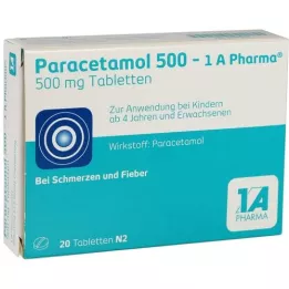 PARACETAMOL 500-1A İlaç Tabletleri, 20 adet