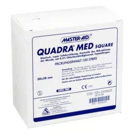 QUADRA MED kare 38x38 mm Şeritler Master Aid, 100 adet
