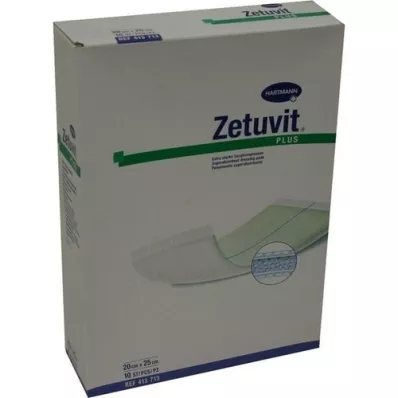ZETUVIT Plus ekstra güçlü emici kompres steril 20x25 cm, 10 adet