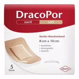 DRACOPOR 8x10 cm steril cilt renginde yara örtüsü, 5 adet