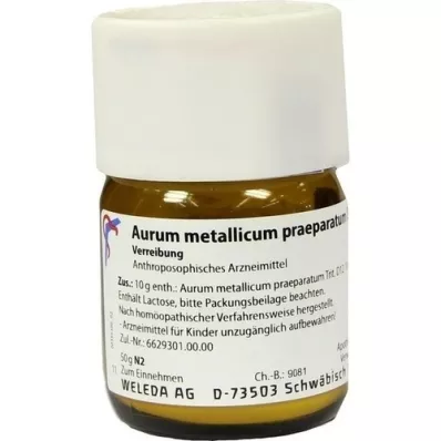 AURUM METALLICUM PRAEPARATUM D 12 Tritürasyon, 50 g