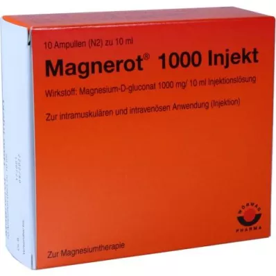 MAGNEROT 1000 Enjeksiyonluk ampul, 10X10 ml