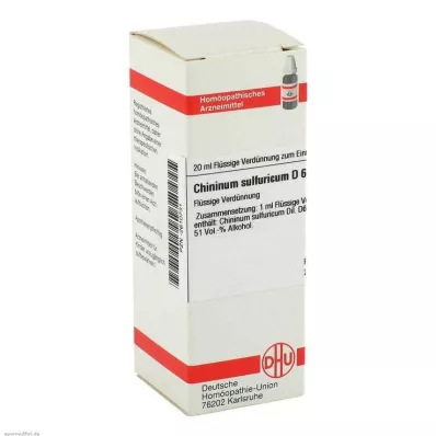 CHININUM SULFURICUM D 6 seyreltme, 20 ml