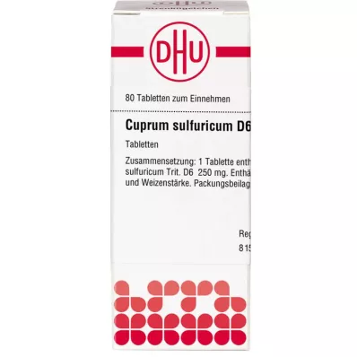 CUPRUM SULFURICUM D 6 Tablet, 80 Kapsül