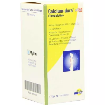 CALCIUM DURA Vit D3 film kaplı tabletler, 50 adet