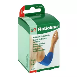 RATIOLINE akut sabi̇tleme bandaji kohezyonlu 8 cmx4 m mavi̇, 1 adet