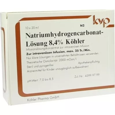 NATRIUMHYDROGENCARBONAT-Köhler %8,4 çözelti, 10X20 ml