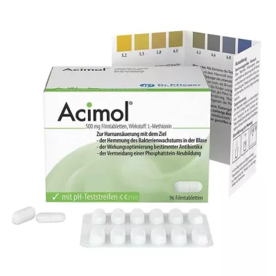 ACIMOL pH test şeritleri ile film kaplı tabletler, 96 adet