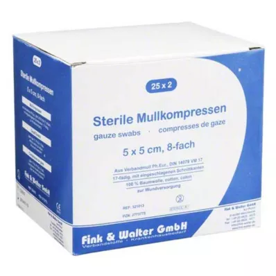 MULLKOMPRESSEN 5x5 cm steril 8 katlı, 25X2 adet MULLKOMPRESSEN 5x5 cm steril 8 katlı, 25X2 adet