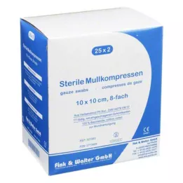 MULLKOMPRESSEN 10x10 cm steril 8 katlı, 25X2 adet