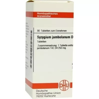 SYZYGIUM JAMBOLANUM D 4 Tablet, 80 Kapsül