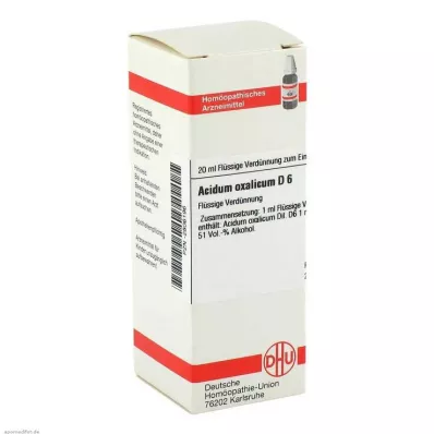 ACIDUM OXALICUM D 6 seyreltme, 20 ml