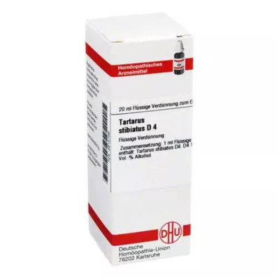 TARTARUS STIBIATUS D 4 seyreltme, 20 ml TARTARUS STIBIATUS D 4 seyreltme, 20 ml