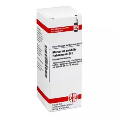 MERCURIUS SOLUBILIS Hahnemanni D 6 Dilüsyon, 20 ml MERCURIUS SOLUBILIS Hahnemanni D 6 Dilüsyon, 20 ml