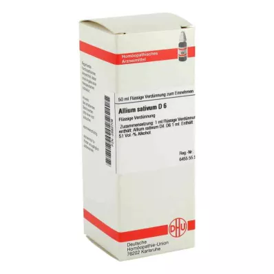 ALLIUM SATIVUM D 6 seyreltme, 50 ml ALLIUM SATIVUM D 6 seyreltme, 50 ml