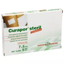CURAPOR Yara sargısı steril şeffaf 5x7 cm, 5 adet