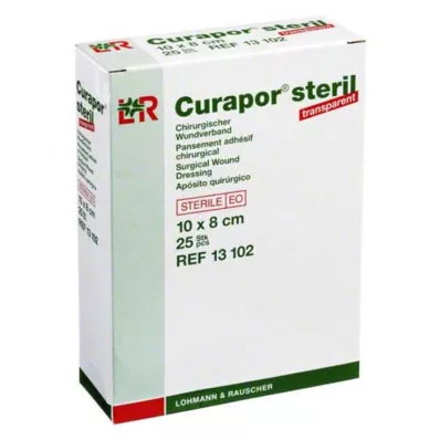 CURAPOR Yara sargısı steril şeffaf 8x10 cm, 25 adet