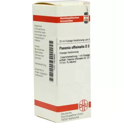 PAEONIA OFFICINALIS D 3 seyreltme, 20 ml PAEONIA OFFICINALIS D 3 seyreltme, 20 ml