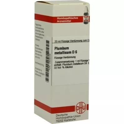 PLUMBUM METALLICUM D 6 seyreltme, 20 ml