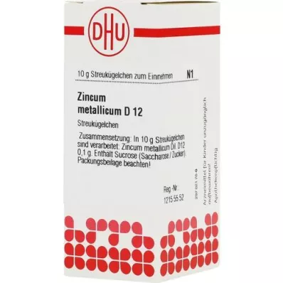 ZINCUM METALLICUM D 12 globül, 10 g