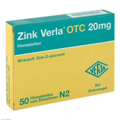 ZINK VERLA OTC 20 mg film kaplı tablet, 50 adet ZINK VERLA OTC 20 mg film kaplı tablet, 50 adet