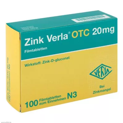 ZINK VERLA OTC 20 mg film kaplı tablet, 100 adet